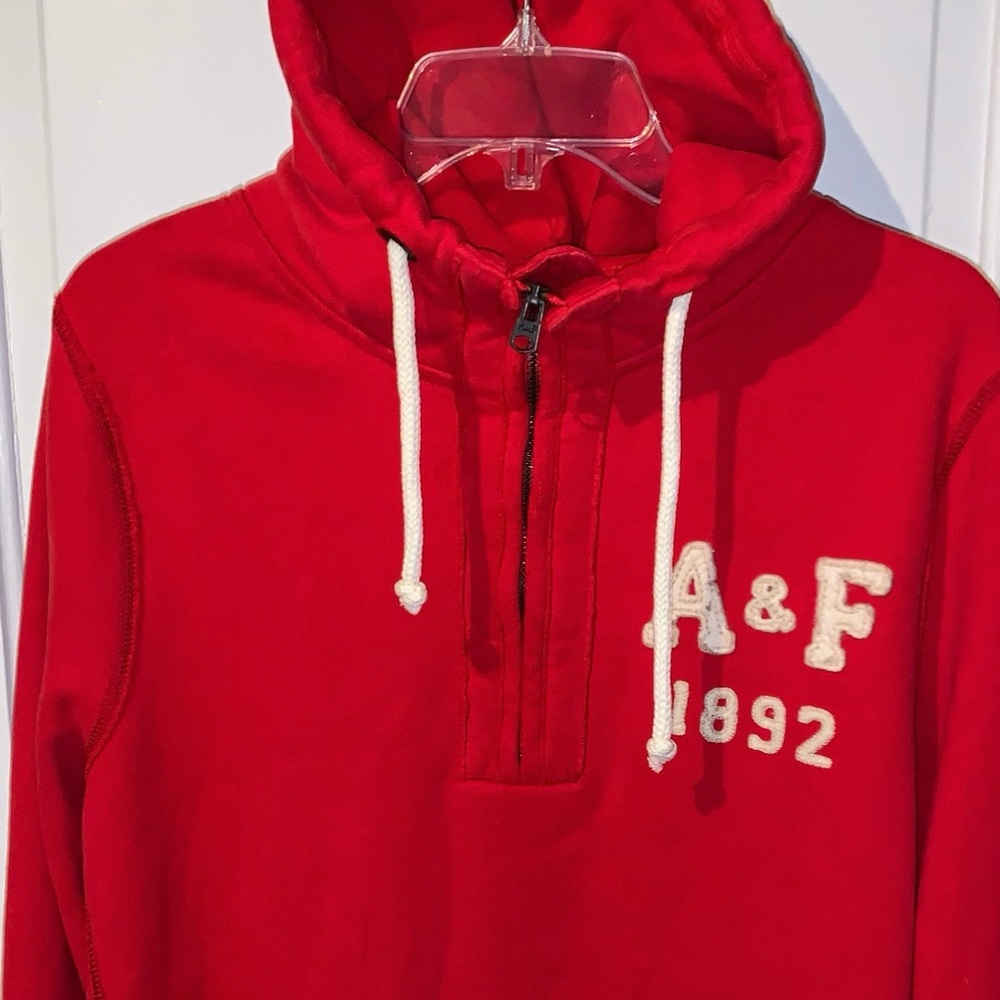 Abercrombie & Fitch red muscle fit hoodie